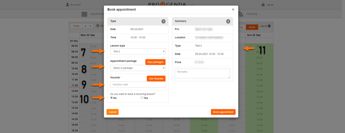 FAQ appointment booking client persp.