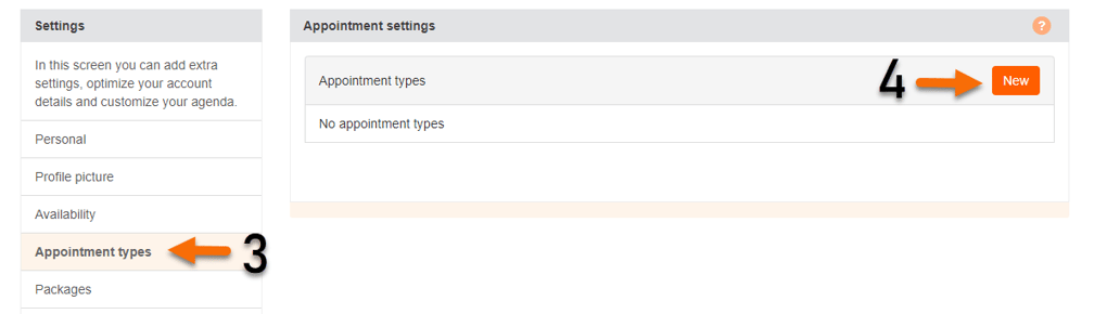 How do I set up appointment types?